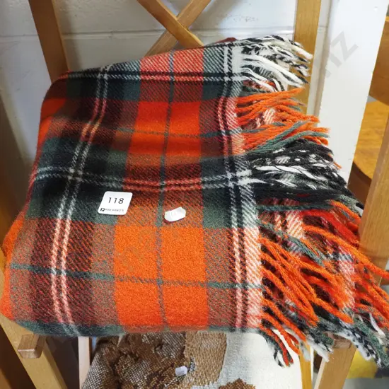 checked travel rug