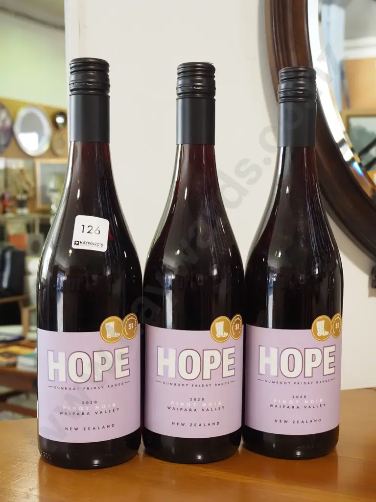 3x bottles of I Am Hope 2020  Waipara Valley pinot noir Image 1++
