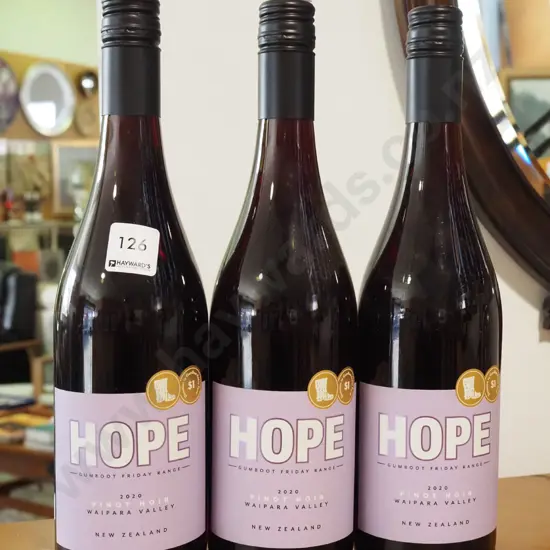 3x bottles of I Am Hope 2020  Waipara Valley pinot noir
