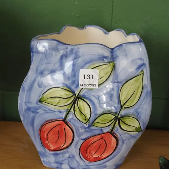 Petra Ceramics hand painted triangular vase