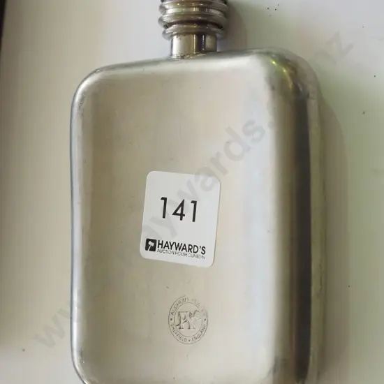 English pewter hip flask