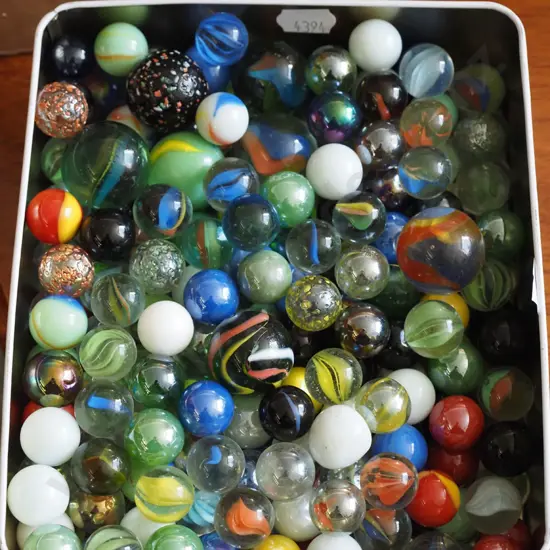 tin of marbles