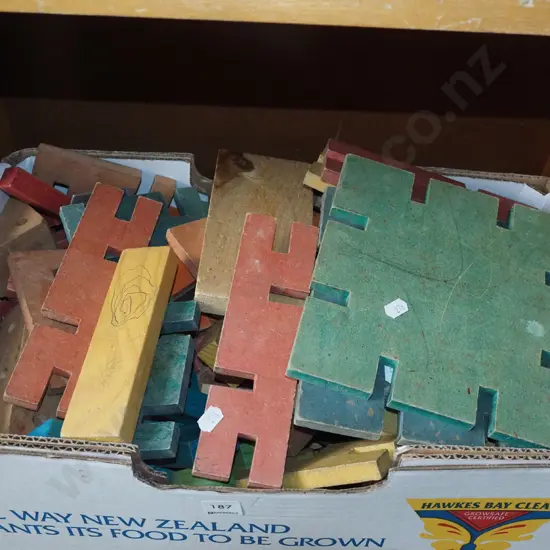 box; wooden construction blocks