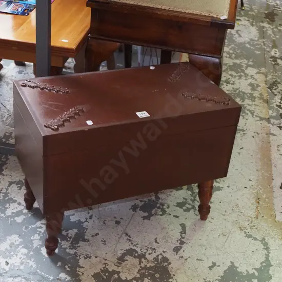 small wooden footed chest