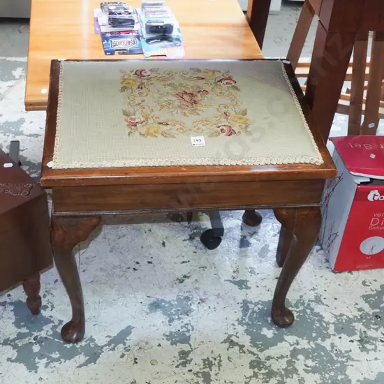 cab leg tapestry topped piano stool