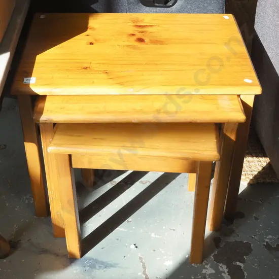 nest of 3 pine tables