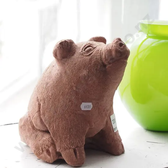 cast concrete garden ornament - pig H180