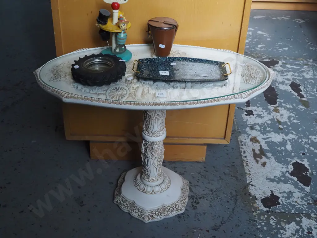 small composite wine table with Asian scenes Image 1++