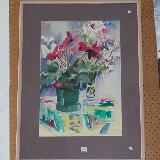 framed watercolour - still life