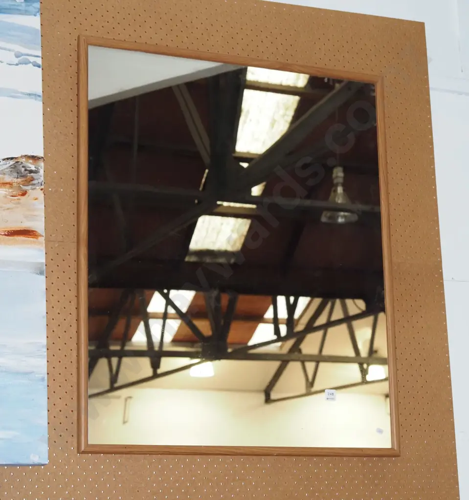 wood framed wall mirror H900 W700 Image 1++