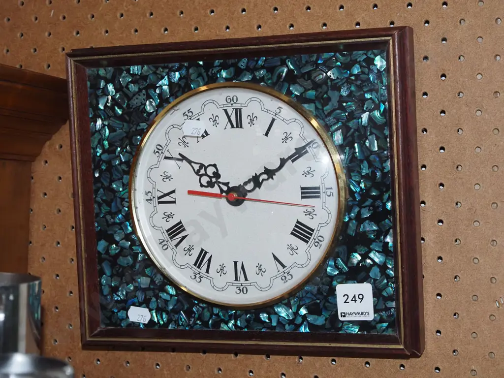 retro paua shell wall clock Image 1++