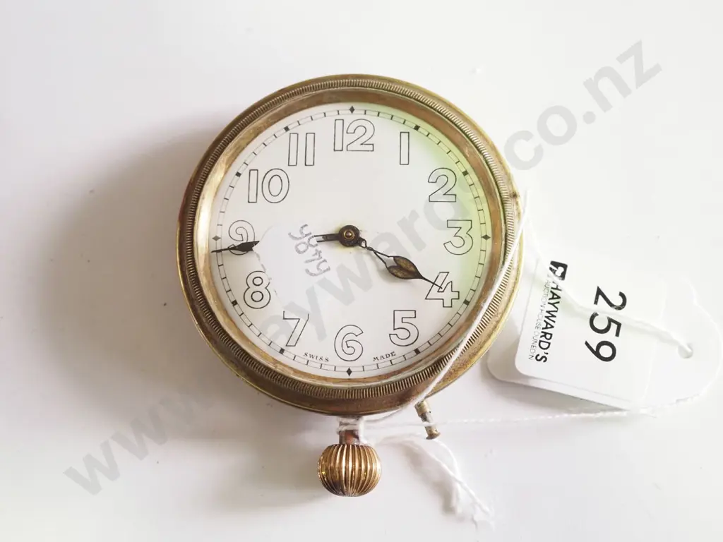 car clock/watch, Swiss made?, going well, no name Image 1++