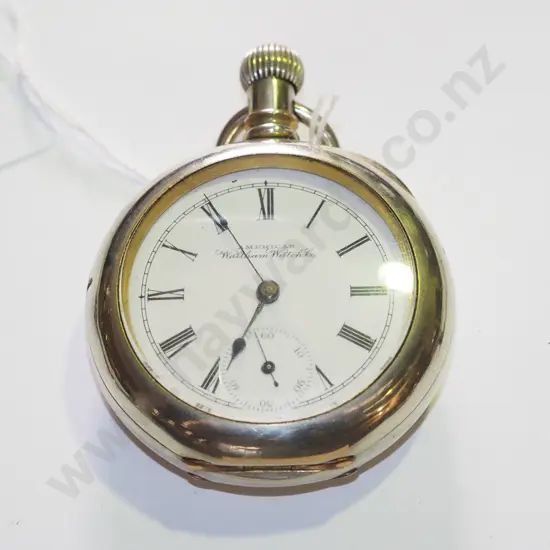 Waltham pocket watch, heavy case, going
