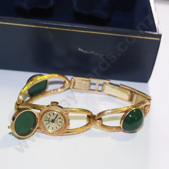 decorative green stone  watch bracelet