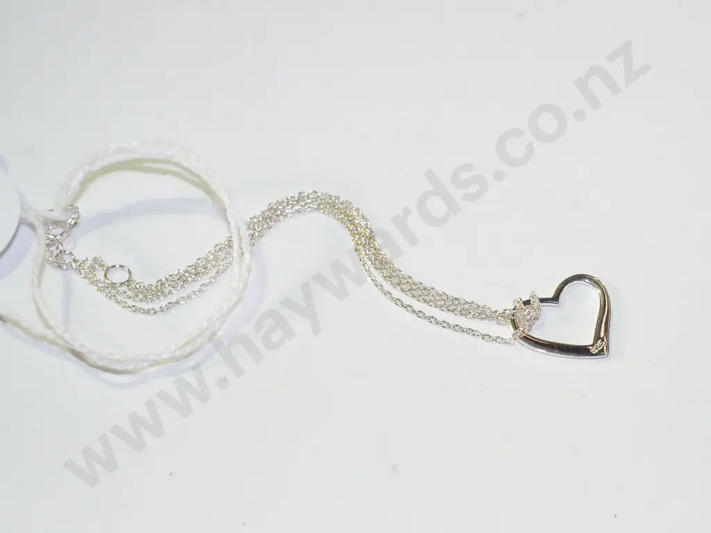 sterling silver double chain heart bracelet Image 1++