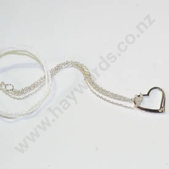 sterling silver double chain heart bracelet