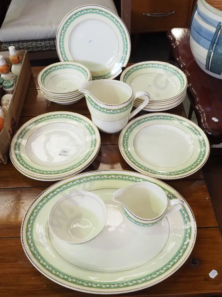 assorted Portland Pottery items; plates, bowls, jugs Image 1++