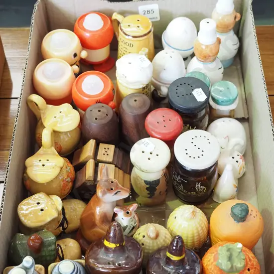 box of novelty salt and peppers