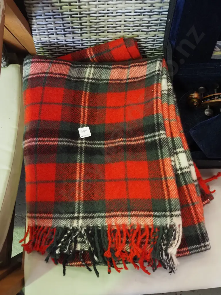 checked woollen travel blanket Image 1++