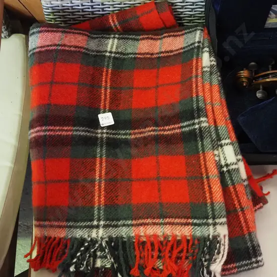 checked woollen travel blanket