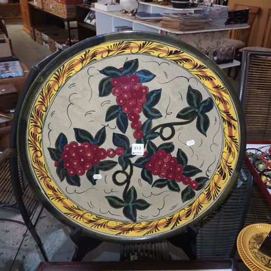 large hand painted plate Diam460