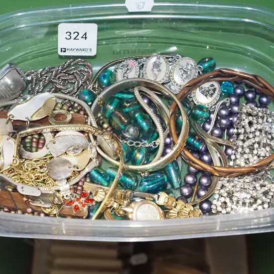 tray of costume jewellery