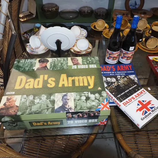 boxed Dads Army VHS set, 2x books