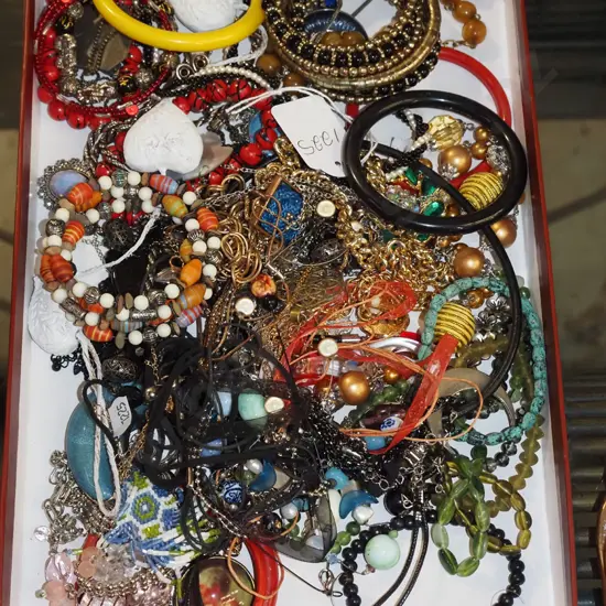 tray of costume jewellery