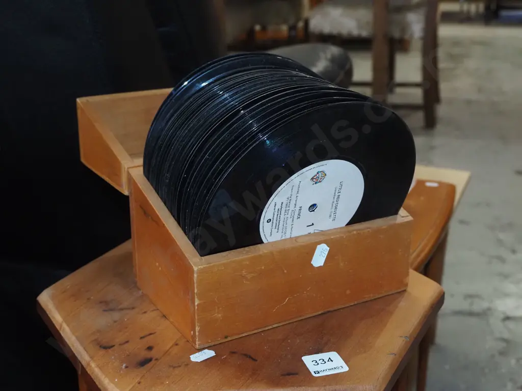 wood box with 45s Image 1++