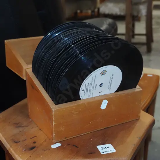 wood box with 45s