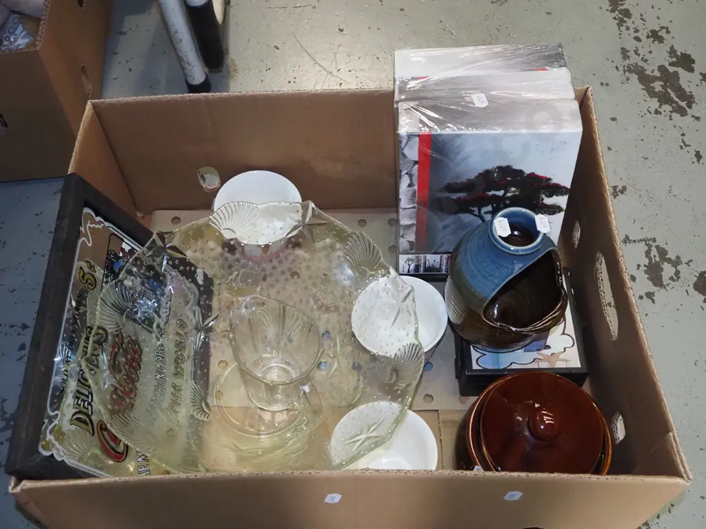 box; salt pig, wall art, glass bowl etc Image 1++