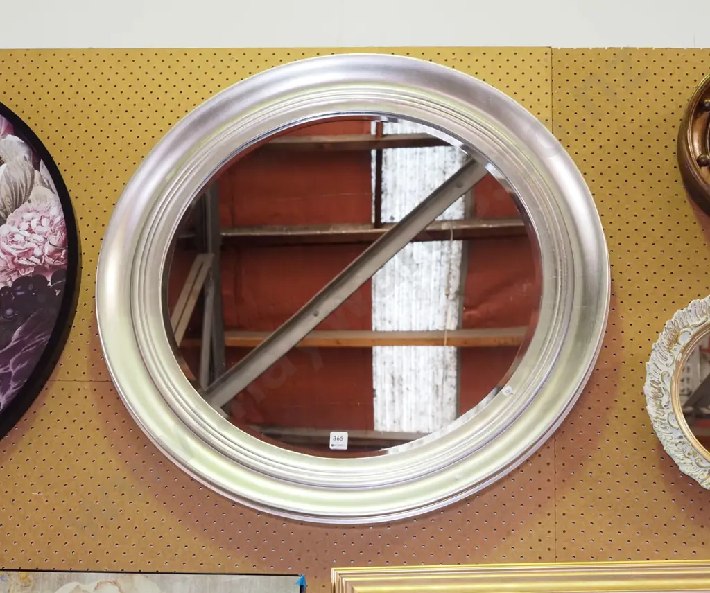 circular bevelled edge wall mirror Diam800 Image 1++