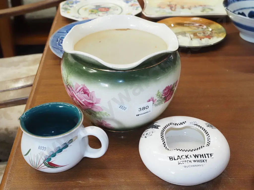 jardiniere, Denby jug, whisky ashtray Image 1++