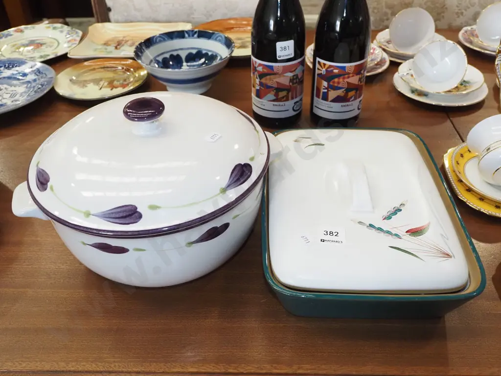 Denby lidded segmented baking dish, Temuka lidded casserole Image 1++