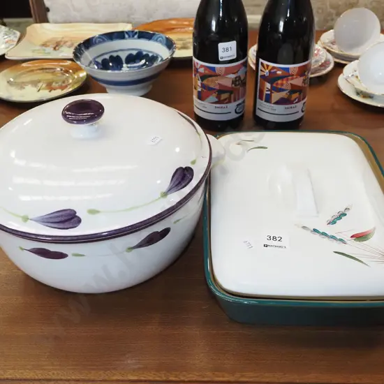 Denby lidded segmented baking dish, Temuka lidded casserole