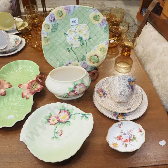 Carlton Ware dishes, double handled bowl, Royal Winton plate etc