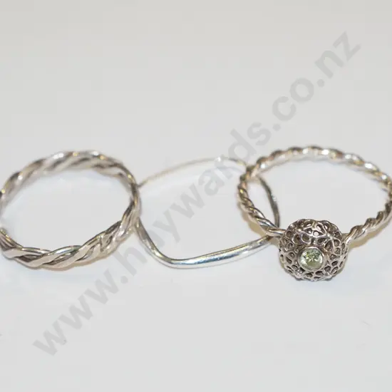 3x sterling silver rings