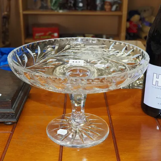 cut crystal footed comport H140