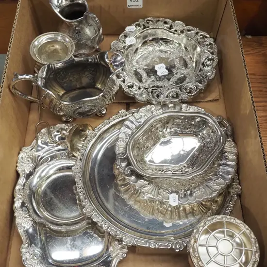 box of plated ware