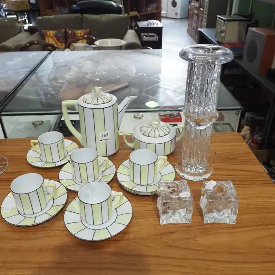 German coffee set, glass candlesticks H250