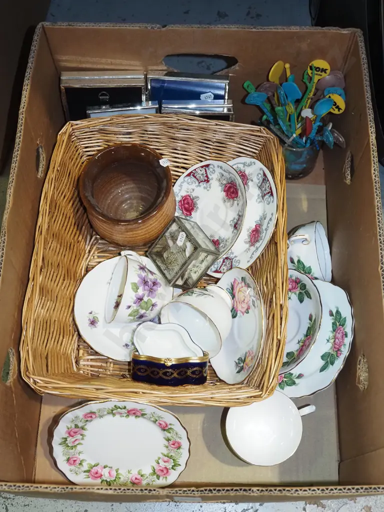 box; swivel sticks, photo frames, cane baskets etc Image 1++