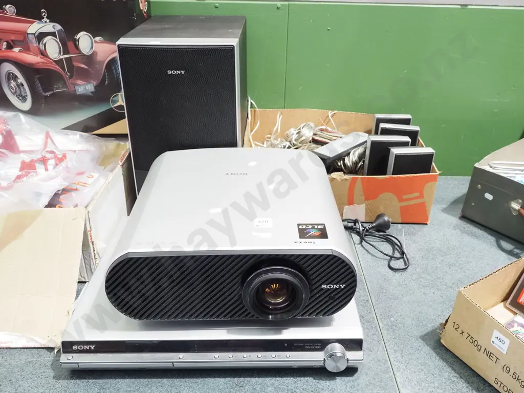 Sony DVD player, multi media projector, speaker, cords Image 1++