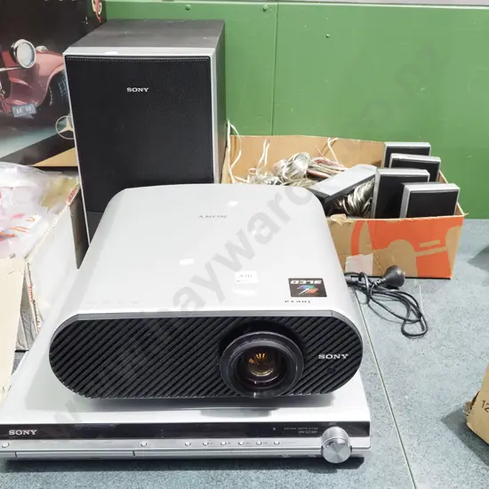 Sony DVD player, multi media projector, speaker, cords