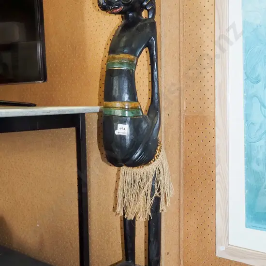 tall carved wooden ethnic figurine H1040