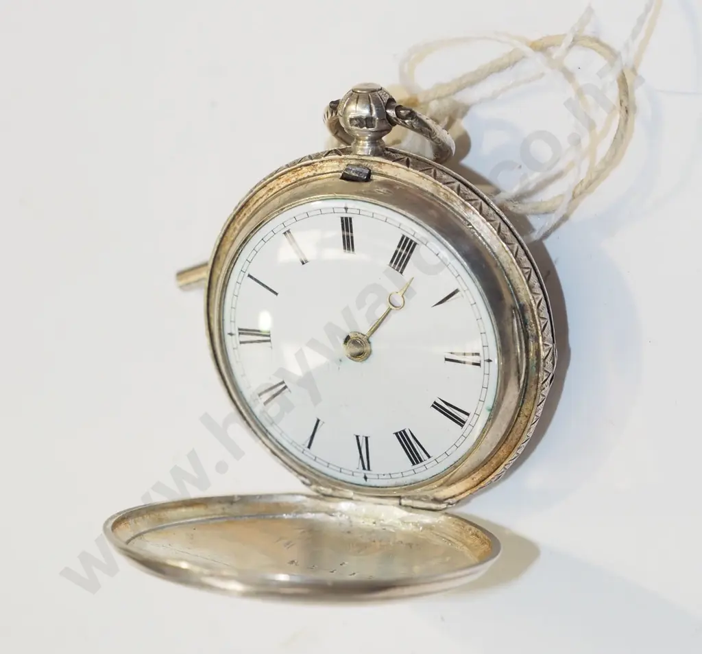 key wind ladies pocket watch, sterling silver case, missing minute hand (going) Image 1++
