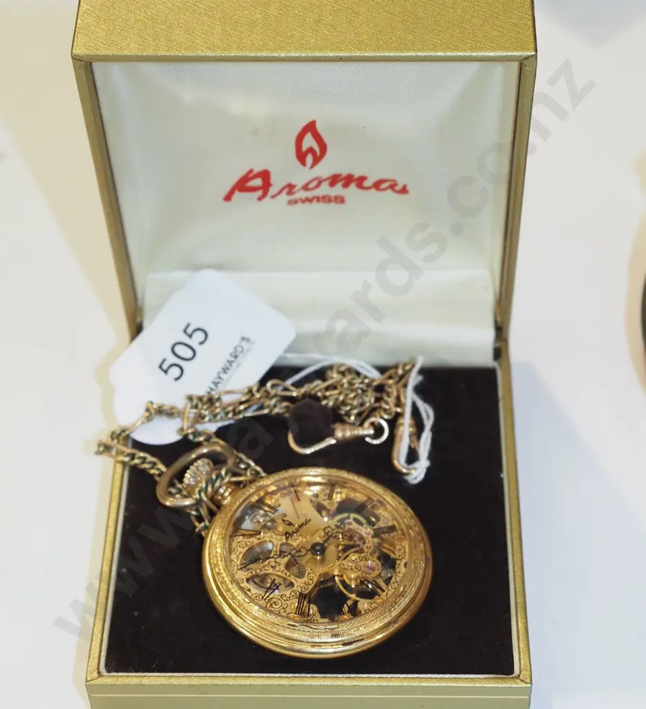Roma skeleton pocket watch (going) Image 1++