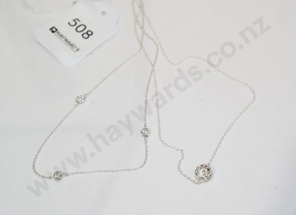 2x sterling silver zircon necklaces Image 1++