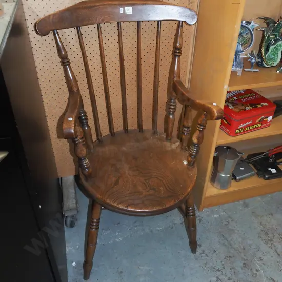 oak spindle back carver chair