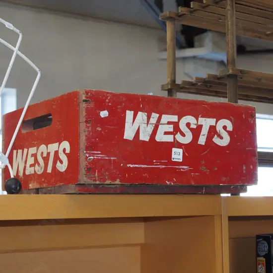 Wests wooden drinks crate