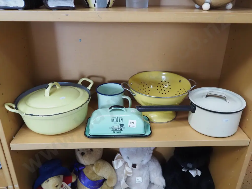 shelf of enamel ware Image 1++